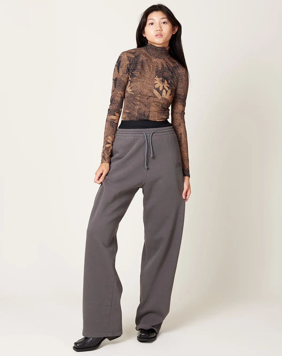 Double Layer Straight Leg Sweatpant In Grey 1