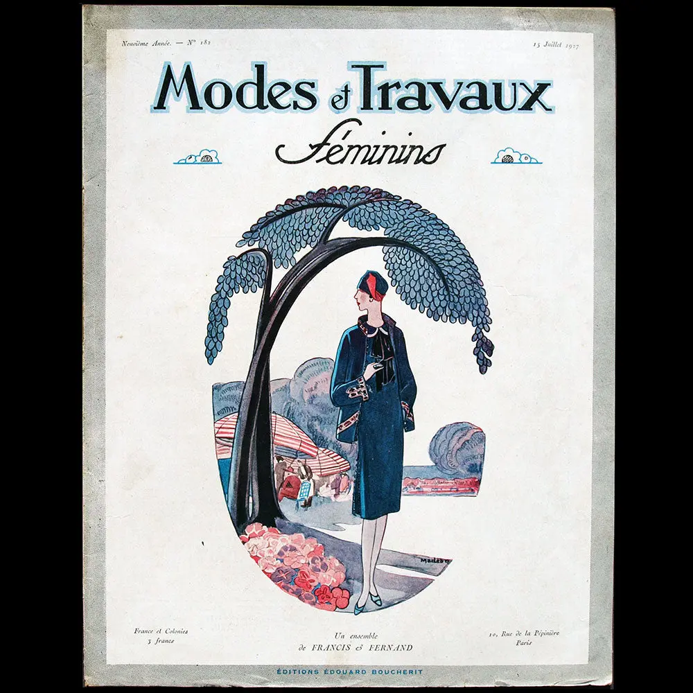 Modes Et Travaux, 15 Juillet 1927, Couverture De Madeb D'un Modèle De Francis & Fernand 1