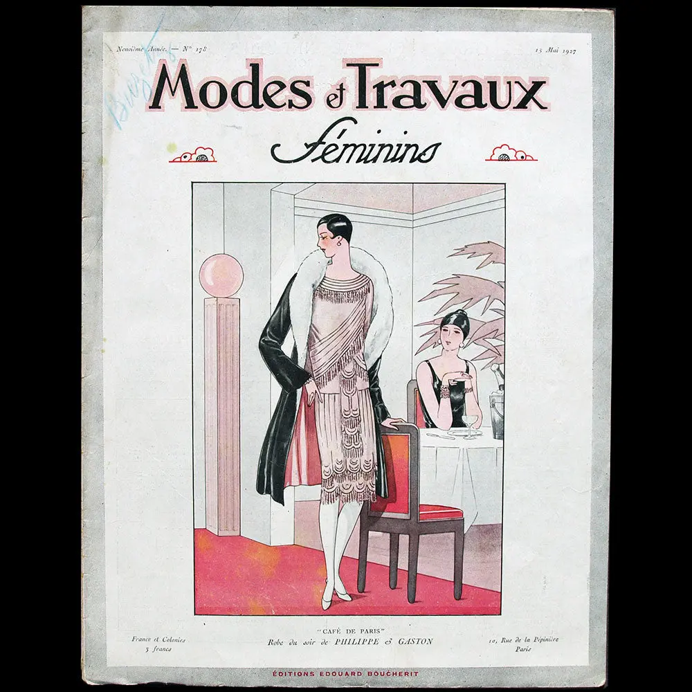Modes Et Travaux, 15 Mai 1927, Couverture De Bes D'un Modèle De Philippe & Gaston 1