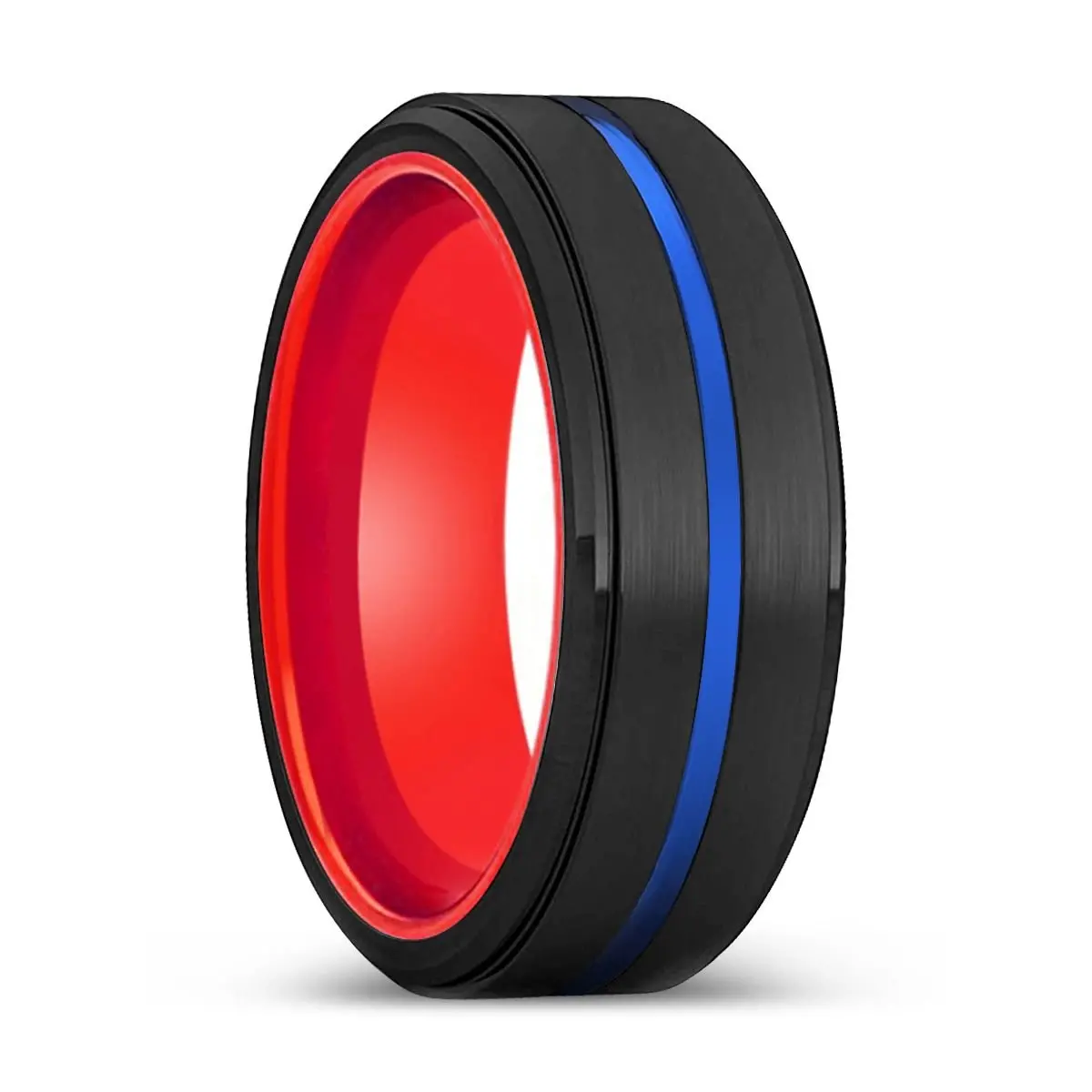 Monk | Red Ring, Black Tungsten Ring, Blue Groove, Stepped Edge 1