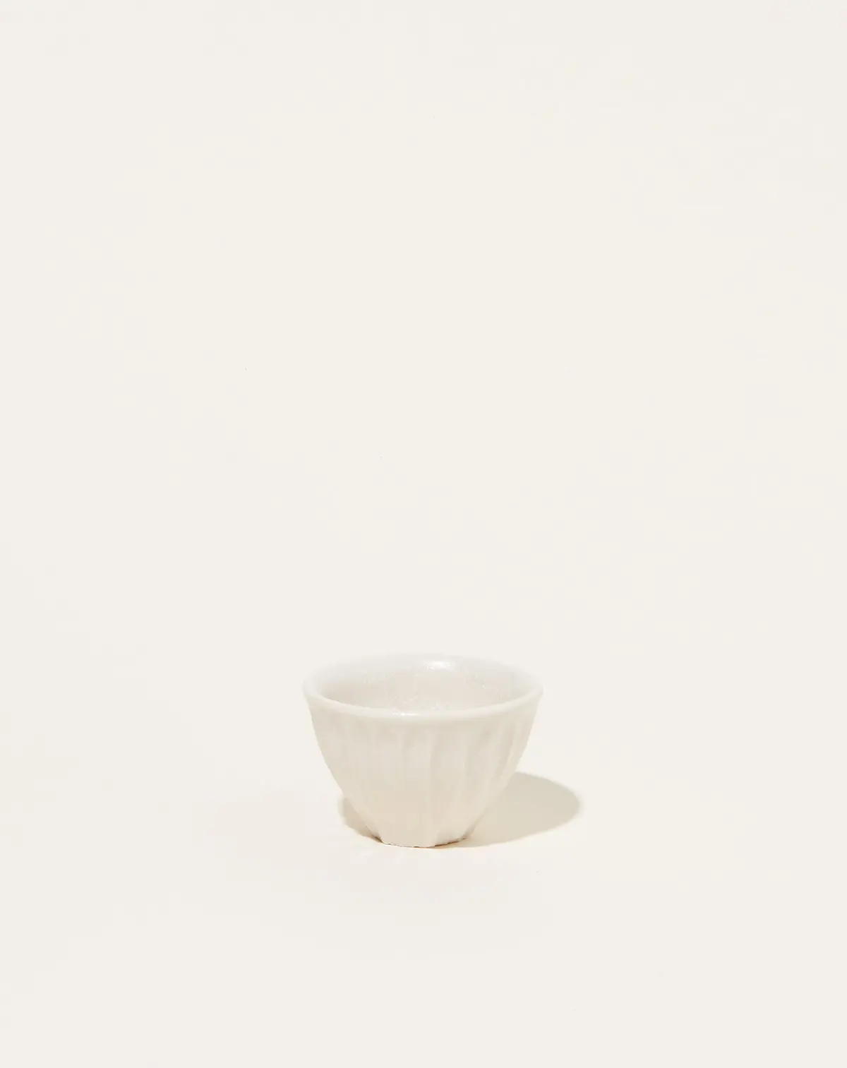 Fluted Sake Cup In White 1