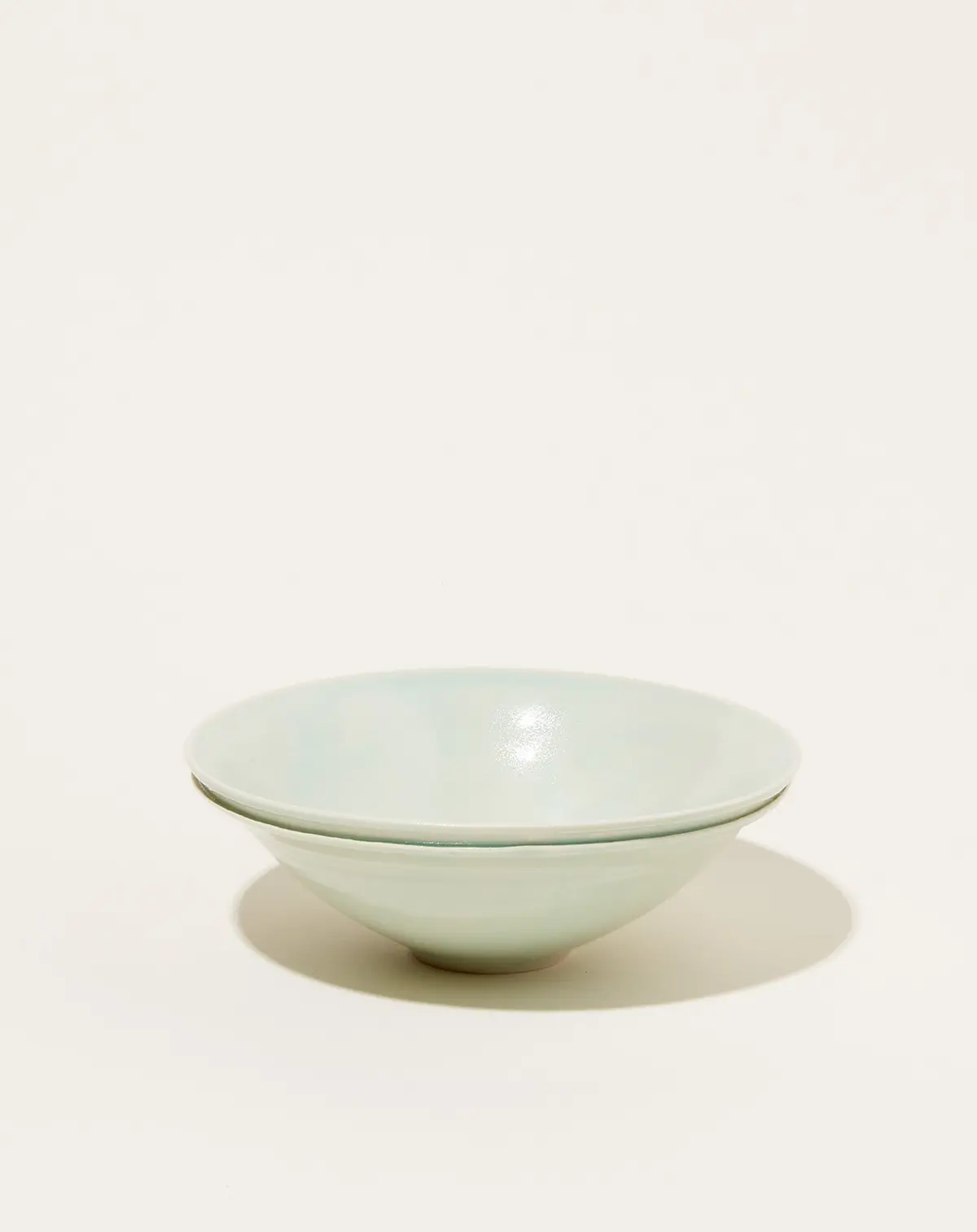 Medium Large Double Lip Bowl In Celedon 1