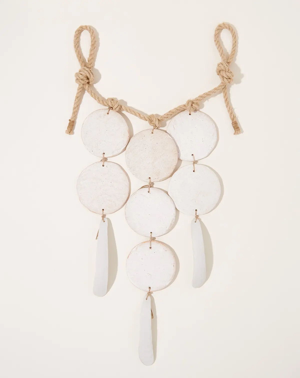 Three Strand Disc Wall Hanging In White 1