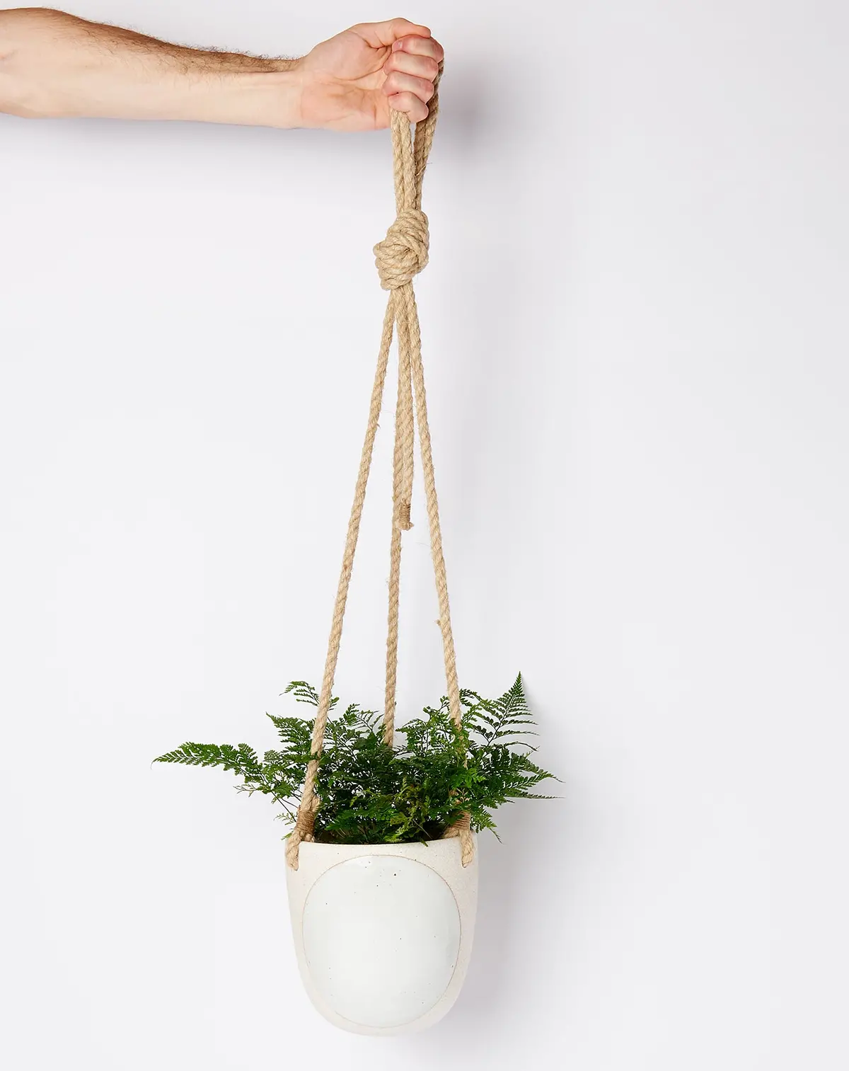 Hanging Planter In Full Moon White 1