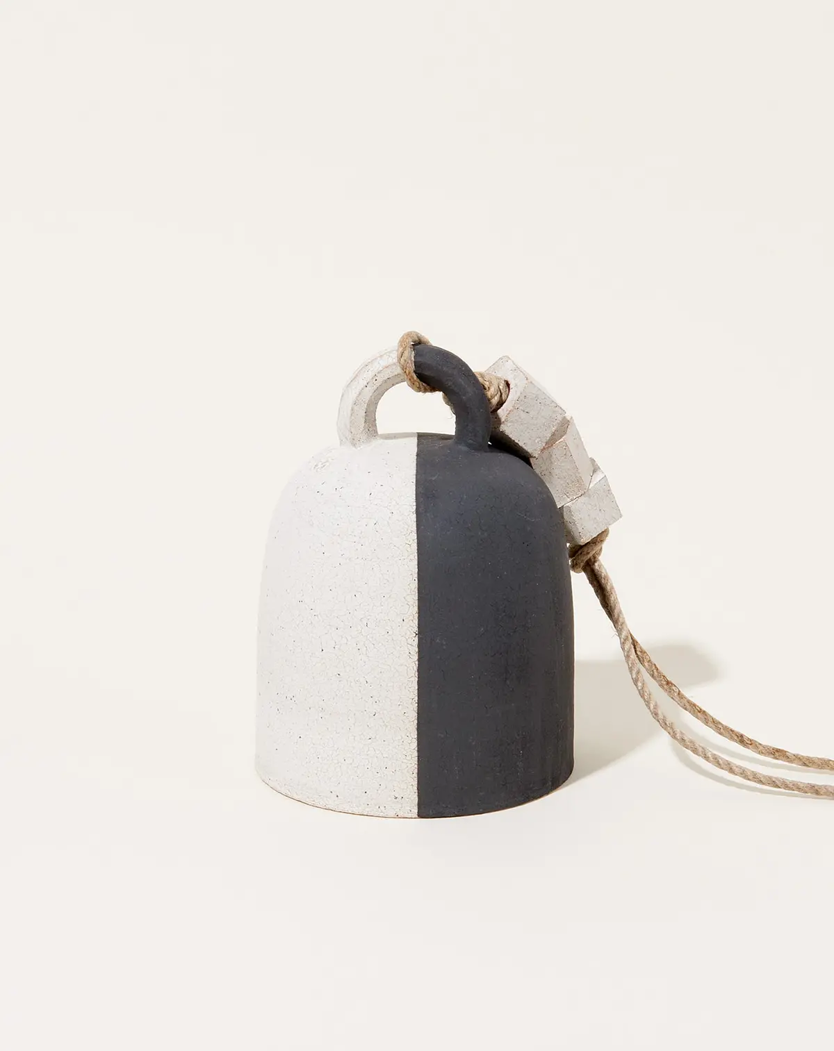 Small Round Thrown Bell In Black & White 1