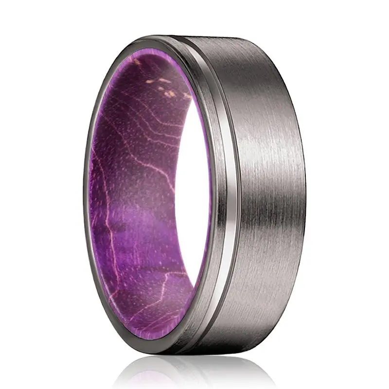 Nach | Purple Wood, Gunmetal Tungsten Offset Groove 1