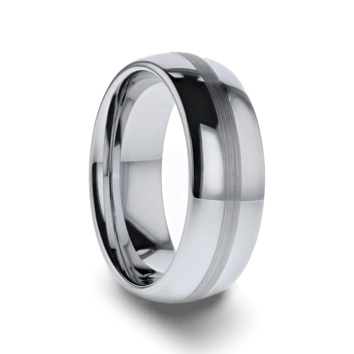 Nelson | Titanium Ring Brushed Stripe 1