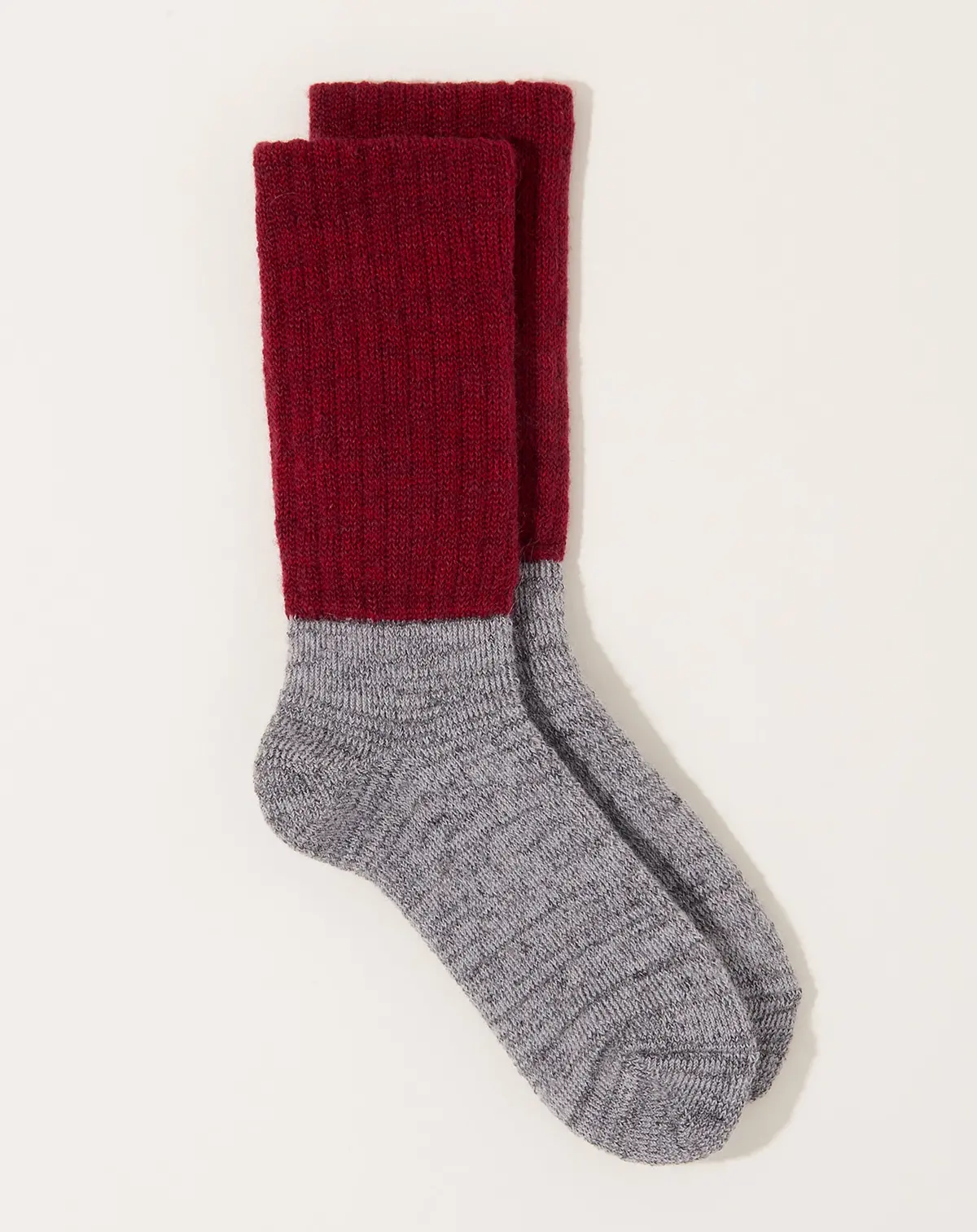 Mohair Wool Pile Socks In Bordeaux 1