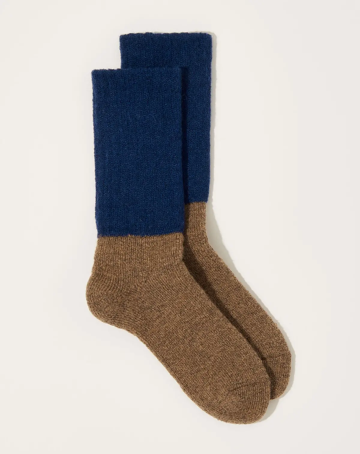Mohair Wool Pile Socks In Navy 1