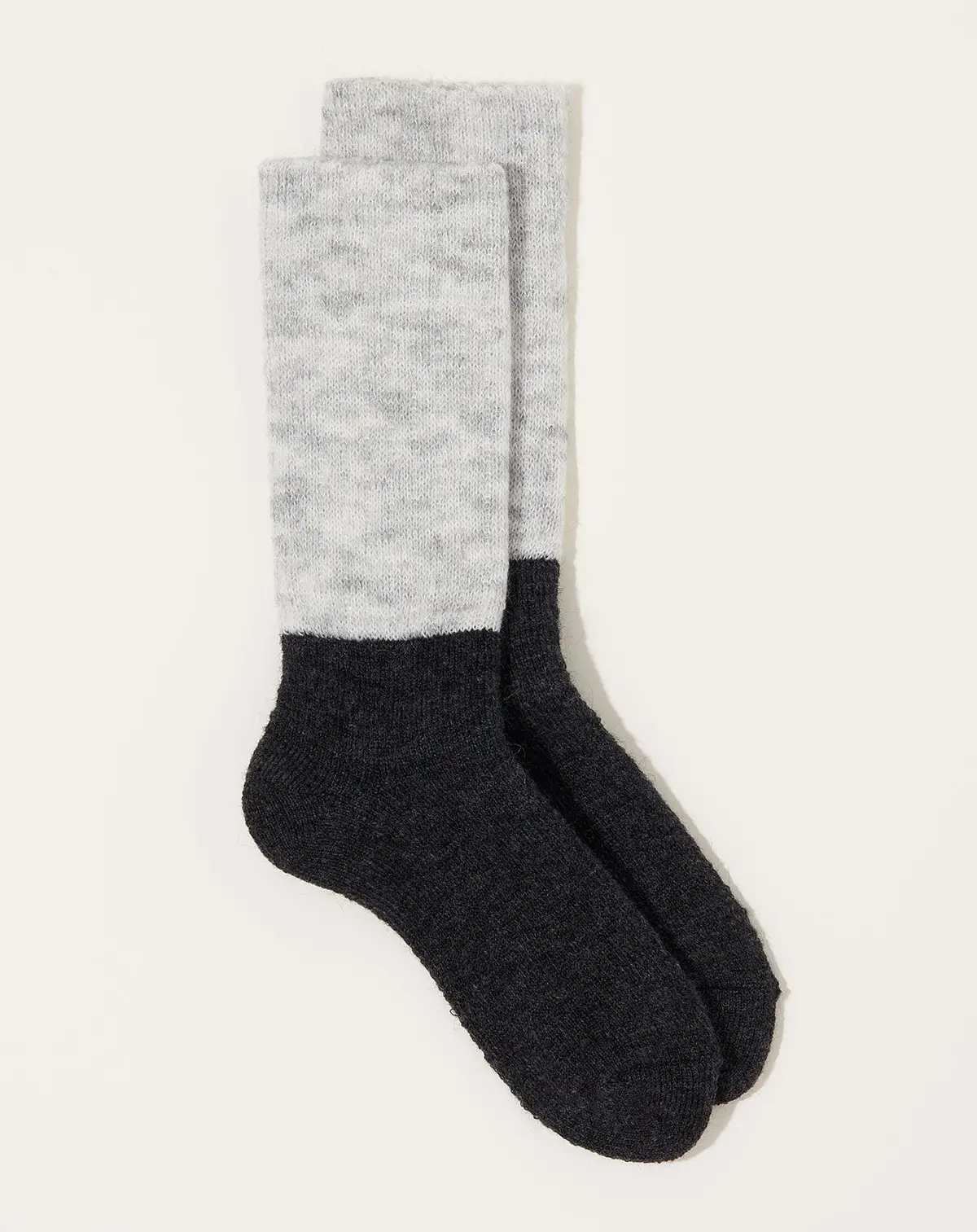 Mohair Wool Pile Socks In Light Grey 1