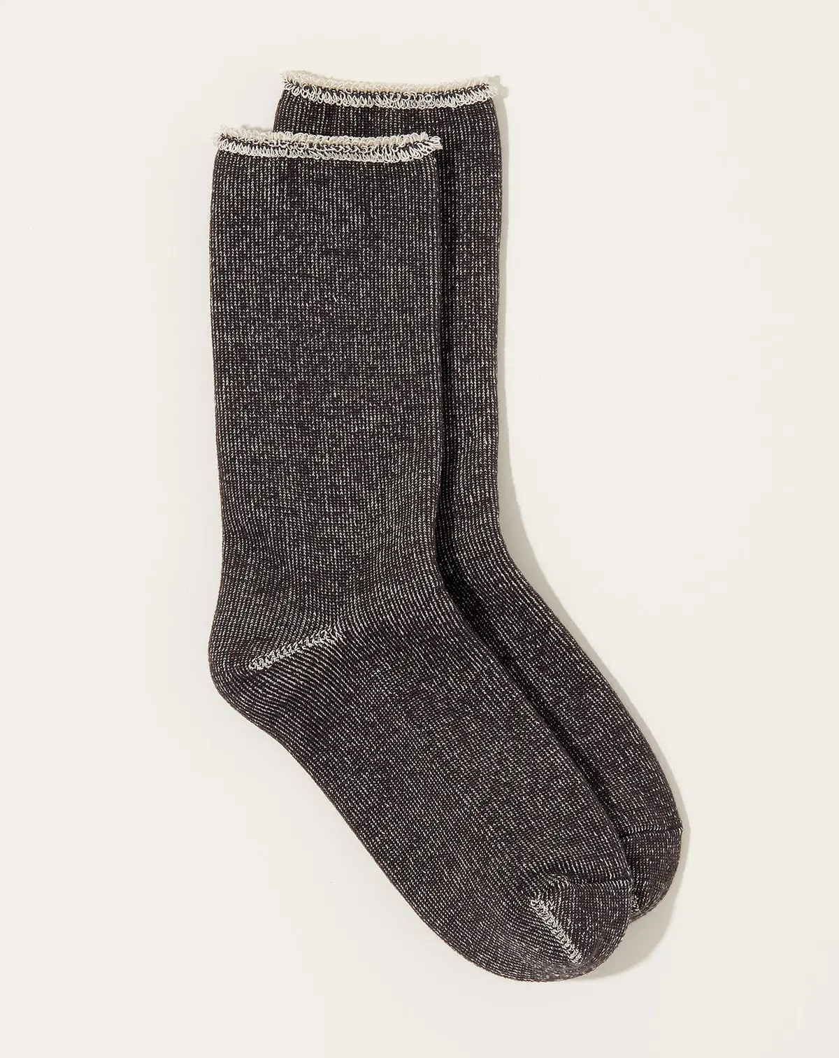 Silk Cotton Lounge Socks In Charcoal 1