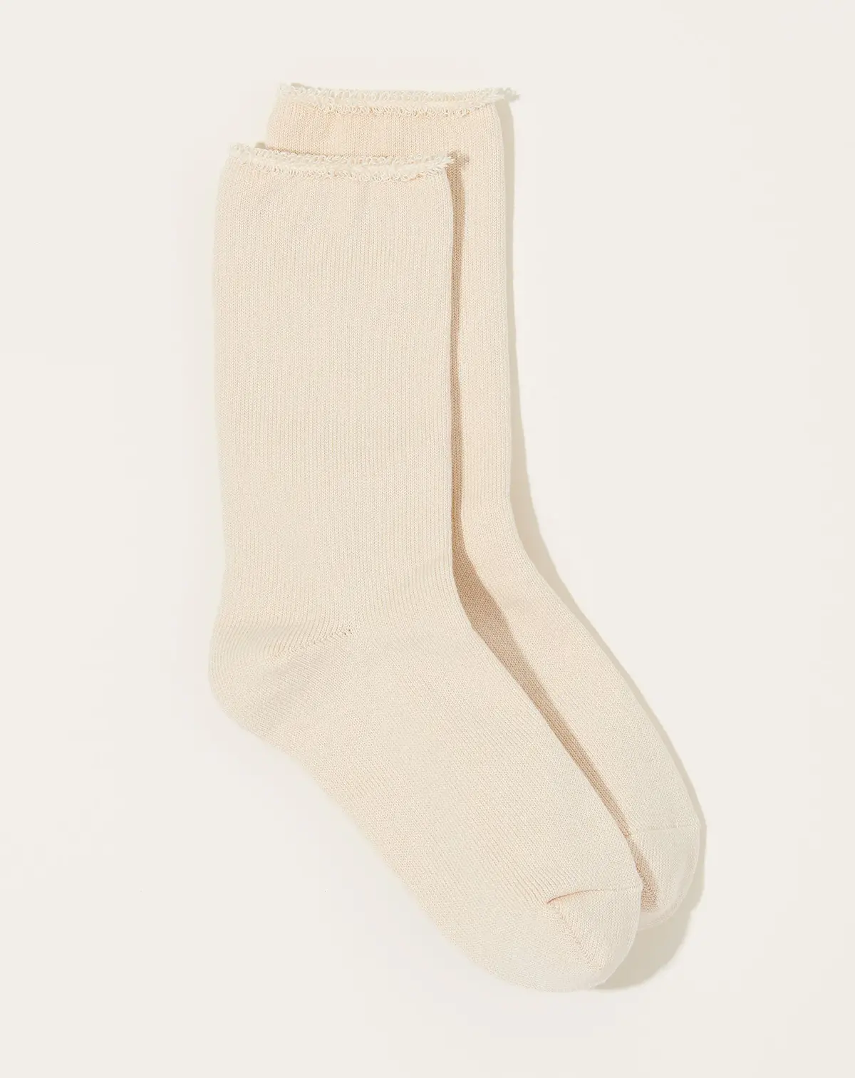 Silk Cotton Lounge Socks In Ivory 1
