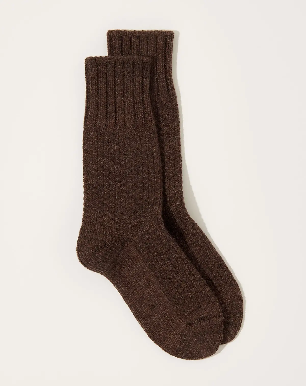 Wool Cotton Boot Socks In Mocha Brown 1