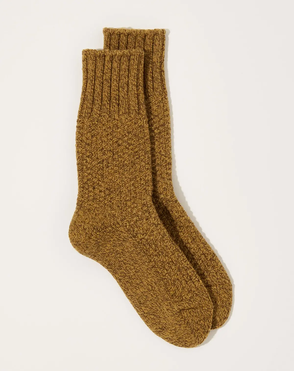 Wool Cotton Boot Socks In Mustard 1
