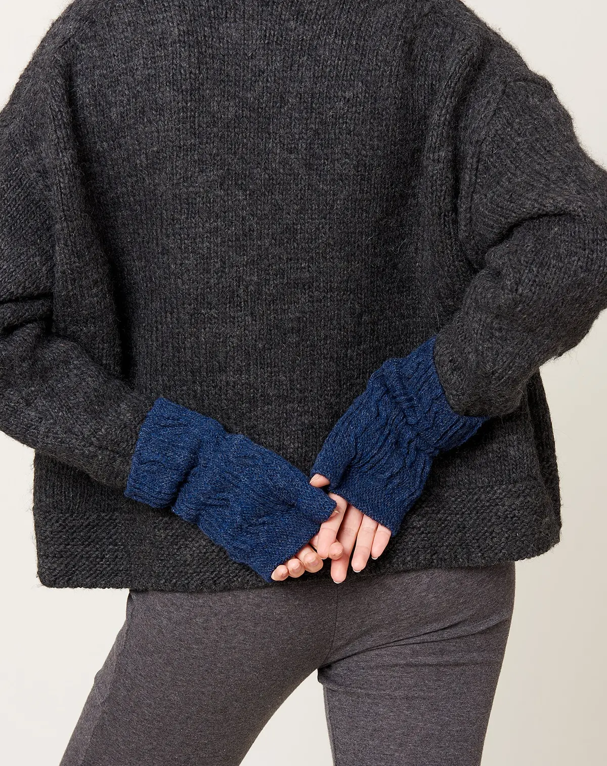 Wool Hand Warmers In Deep Blue 1
