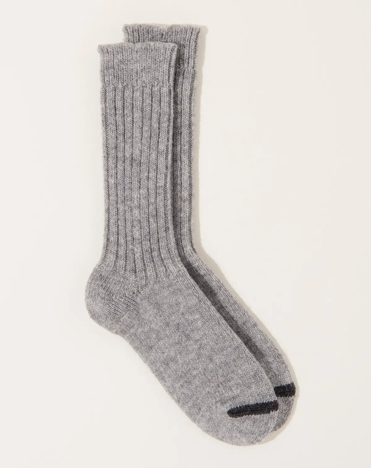 Wool Ribbed Socks In Light Grey 1