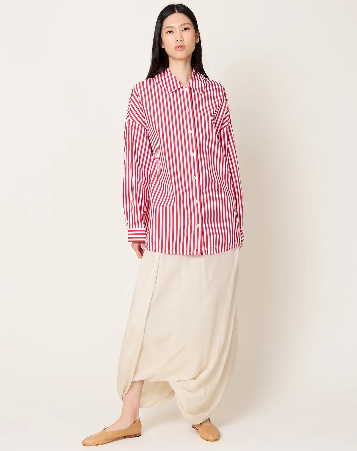 Caudia Shirt In Red Wide Lines 1