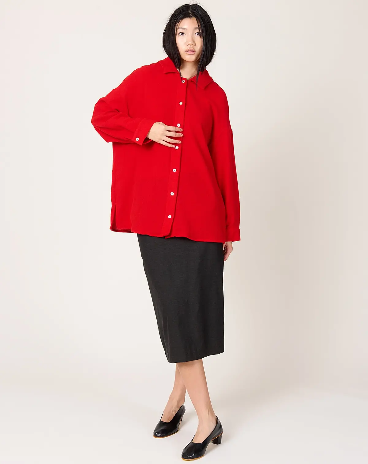 Cashmere Caudia Shirt In Red 1