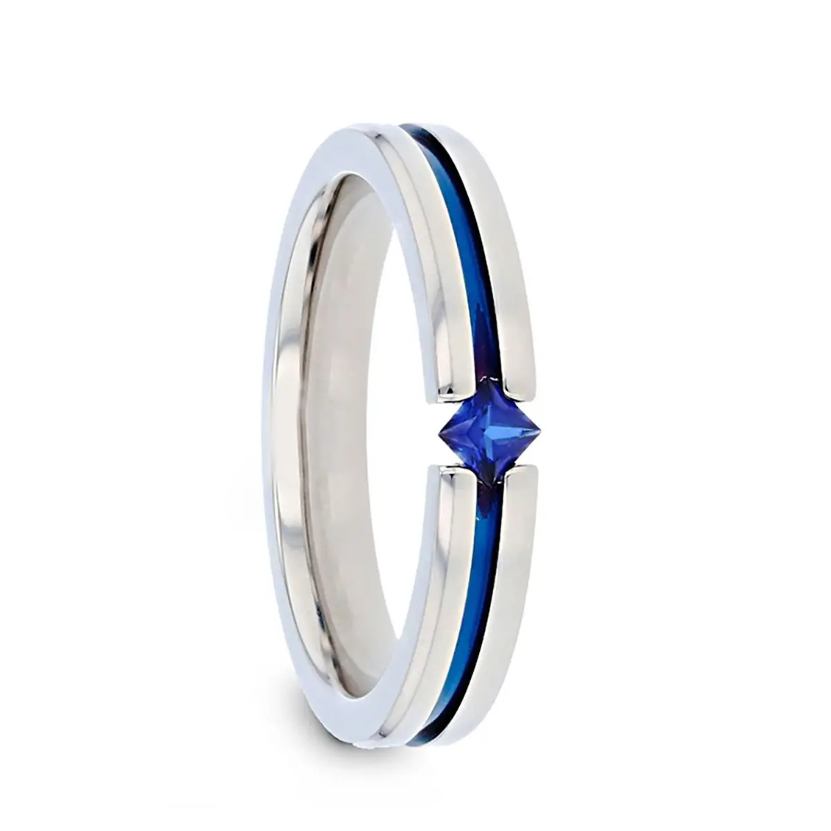 Nymeria | Titanium Ring Blue Sapphire 1