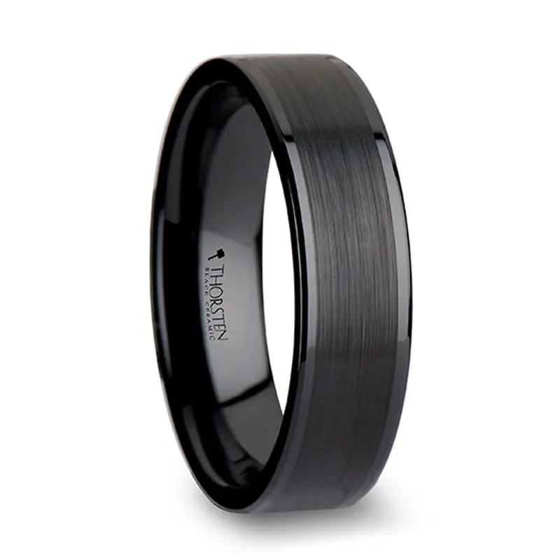 Octavius | Ceramic Ring Flat Black 3