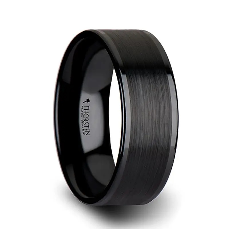 Octavius | Ceramic Ring Flat Black 5