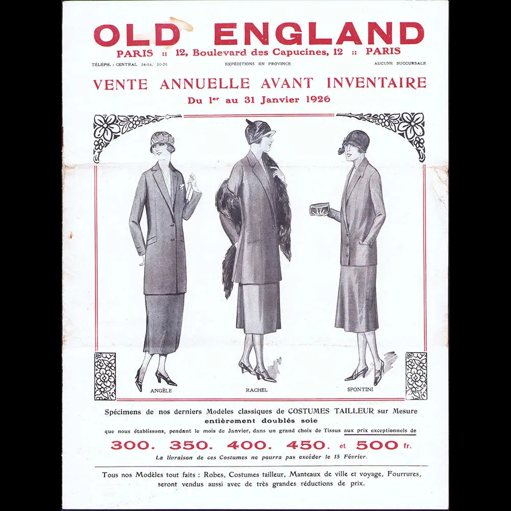 Old England - Vente Annuelle Avant Inventaire Du 1Er Au 31 Janvier 1926 1