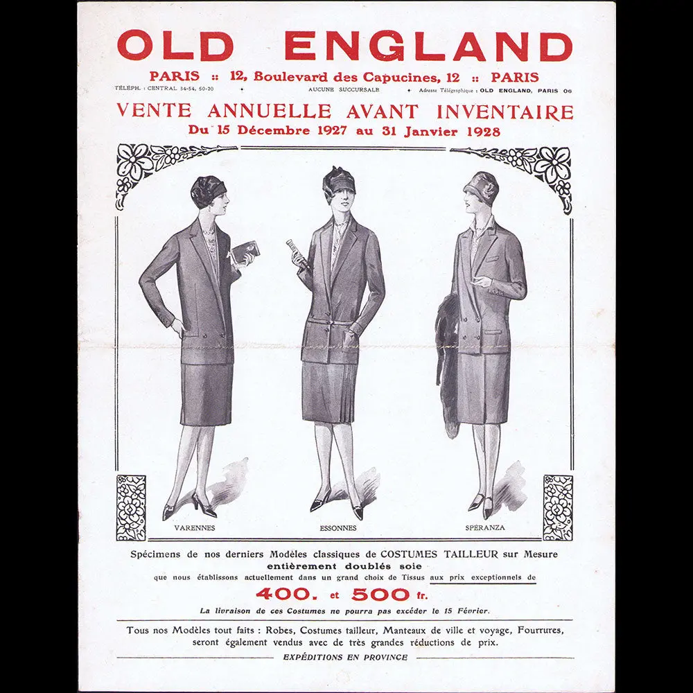 Old England - Vente Annuelle Avant Inventaire Du 15 Décembre 1927 Au 31 Janvier 1928 1