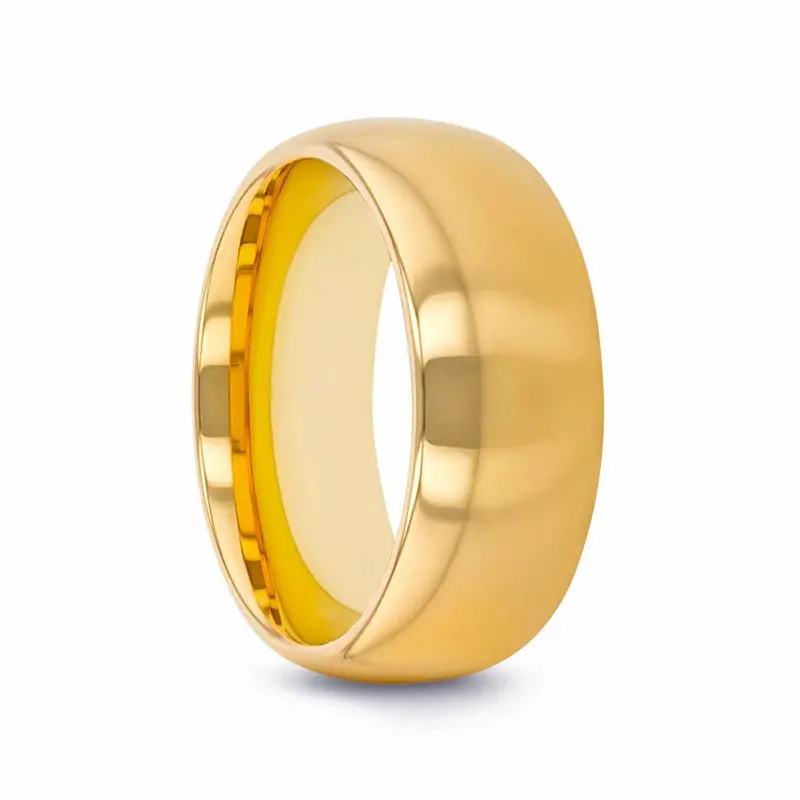 Oro | Gold Tungsten Ring, High Polished, Domed 1