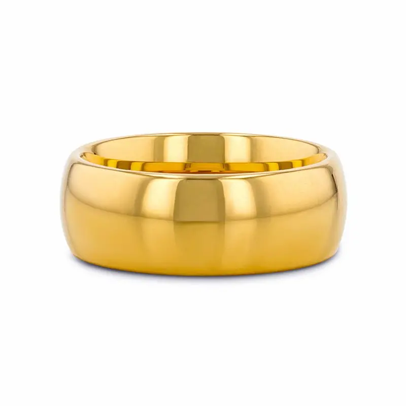 Oro | Gold Tungsten Ring, High Polished, Domed 2