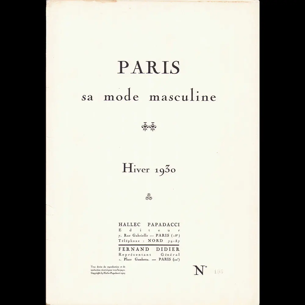 Paris, Sa Mode Masculine, Hiver 1930 2