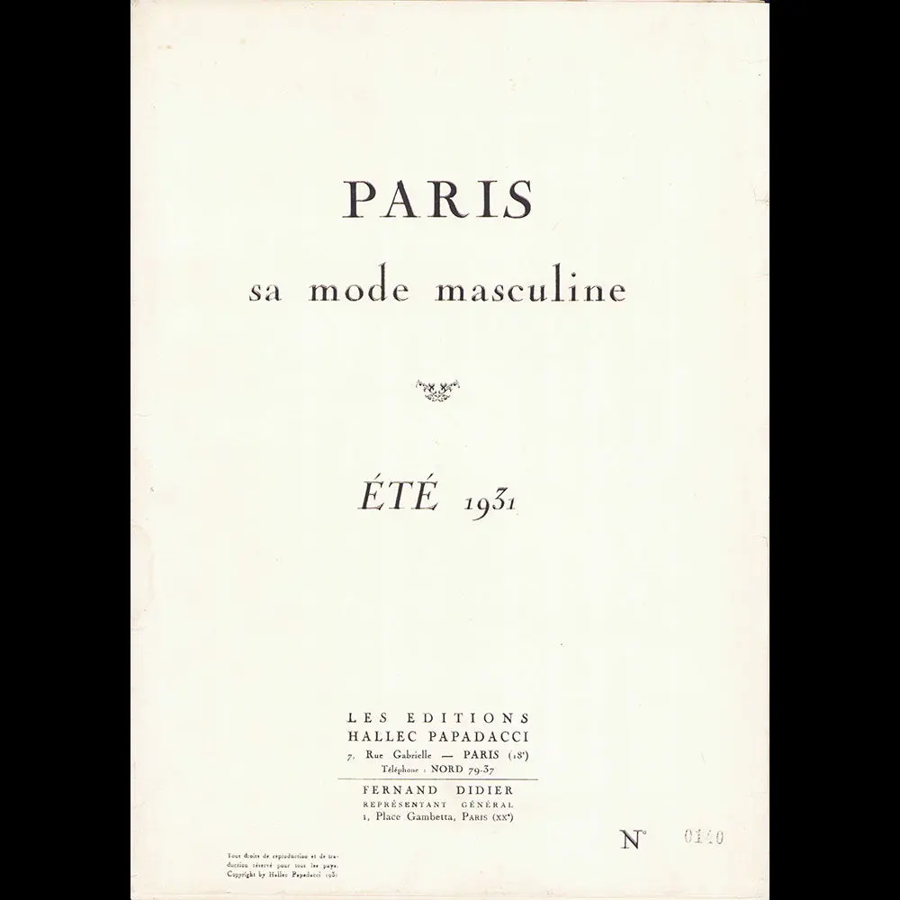 Paris, Sa Mode Masculine, Été 1931 2