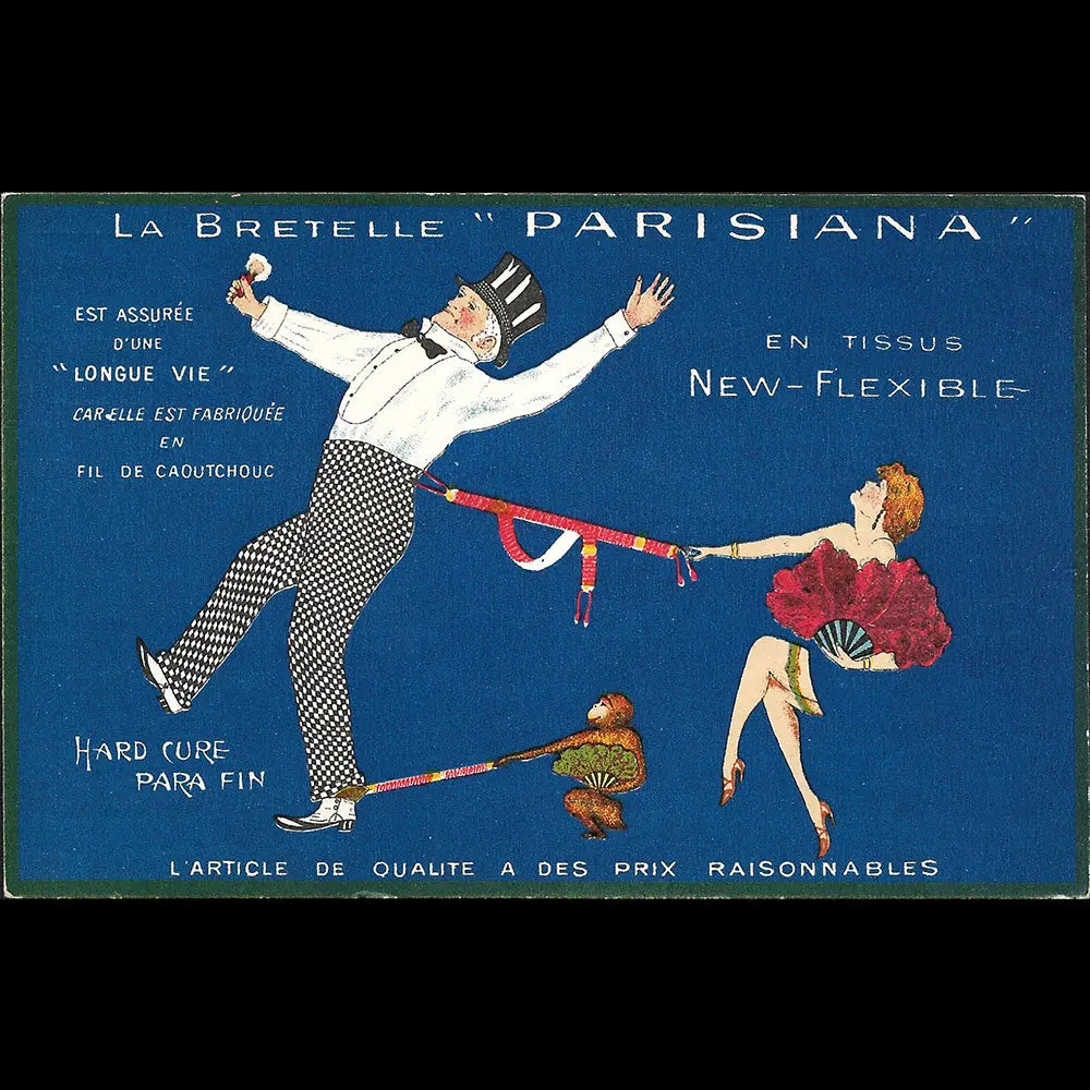 La Bretelle Parisiana- Carte Publicitaire Illustrée (Circa 1926) 1