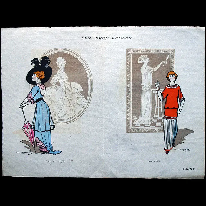 Jean Patou - Les Deux Ecoles, Planche De La Maison De Couture Parry (Circa 1912) 2