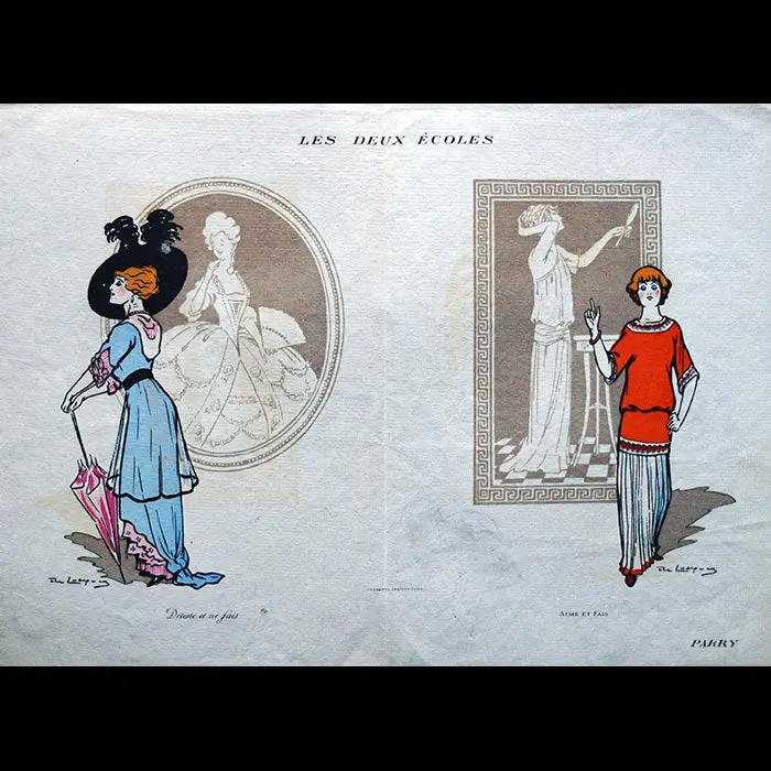 Jean Patou - Les Deux Ecoles, Planche De La Maison De Couture Parry (Circa 1912) 1