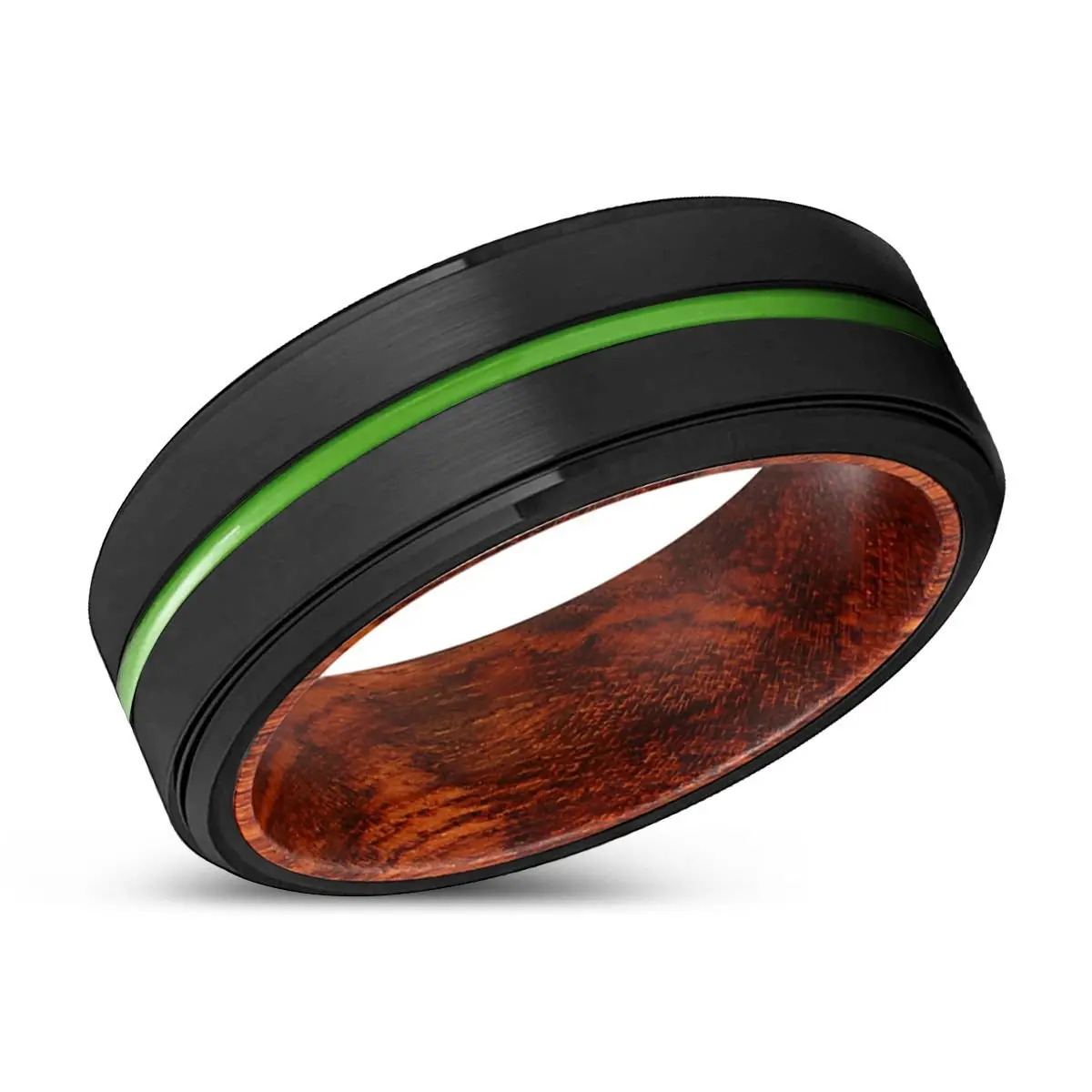 Patches | Snake Wood, Black Tungsten Ring, Green Groove, Stepped Edge 2