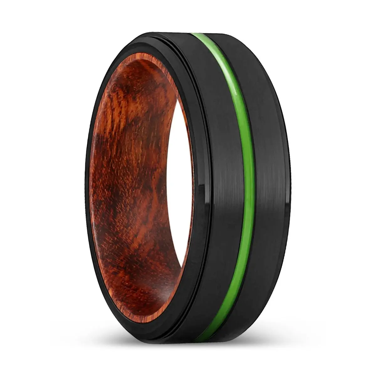 Patches | Snake Wood, Black Tungsten Ring, Green Groove, Stepped Edge 1