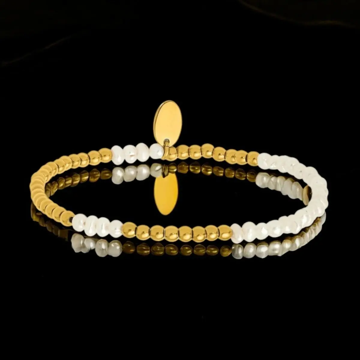 Freshwater Pearl Bracelet – Women's Stretch Beaded Wrist Accessory, 6.5 Inch 1