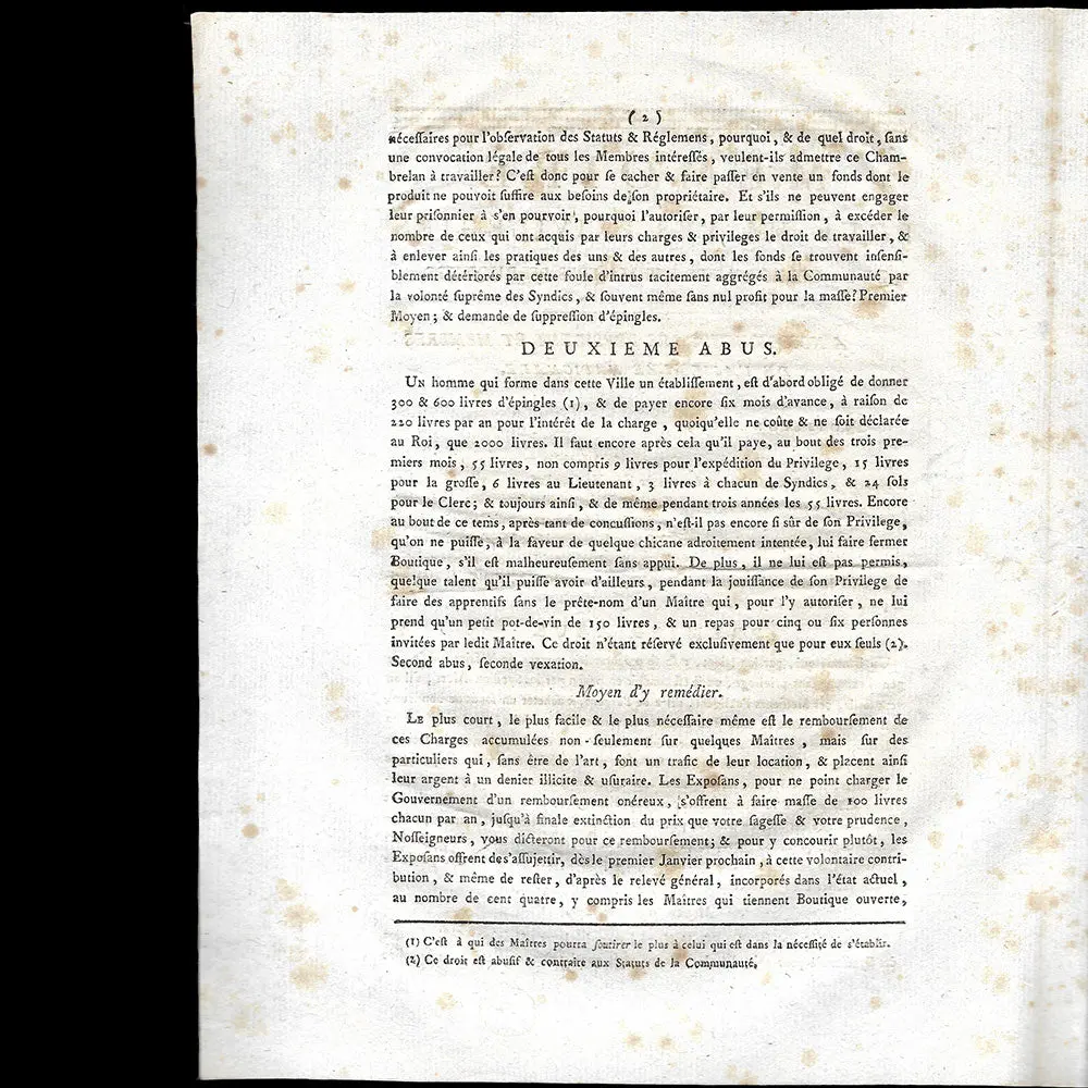 Perruque - Mémoire Pour Mm. Les Privilégiés De La Communauté Des Maîtres Perruquiers (Circa 1790) 2