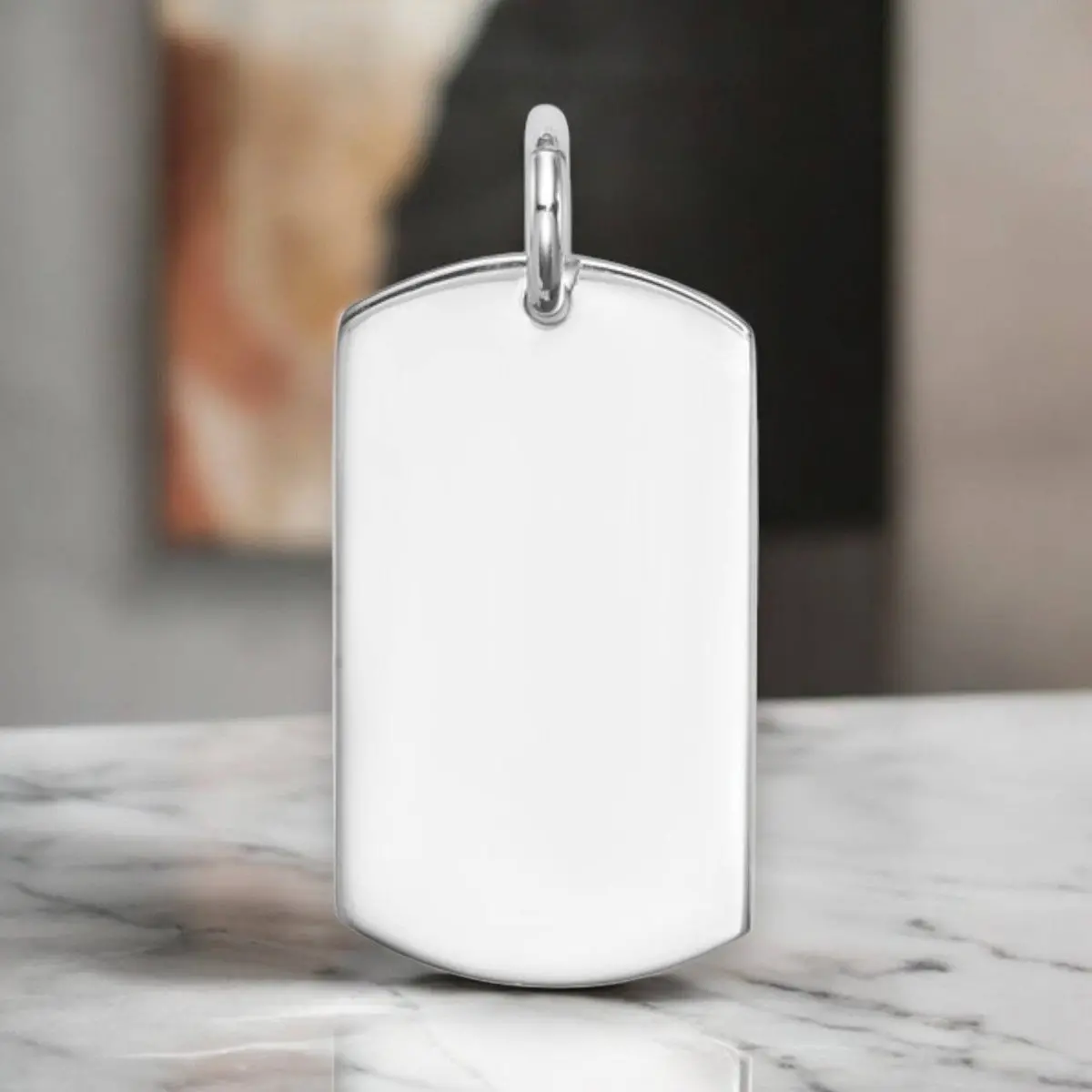 Personalized Sterling Silver Dog Tag Pendant 1