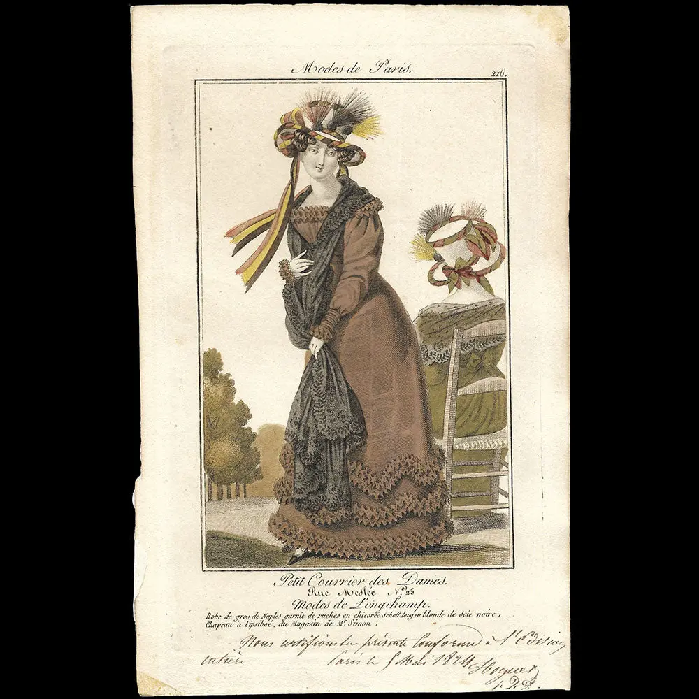 Petit Courrier Des Dames, Planche N°215 Annotée Par Hoguet (5 Mai 1824) 1