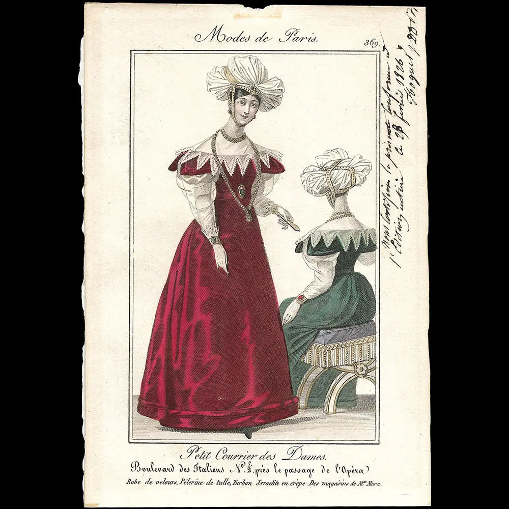 Petit Courrier Des Dames, Planche N°369 Annotée Par Hoguet (28 Février 1826) 1