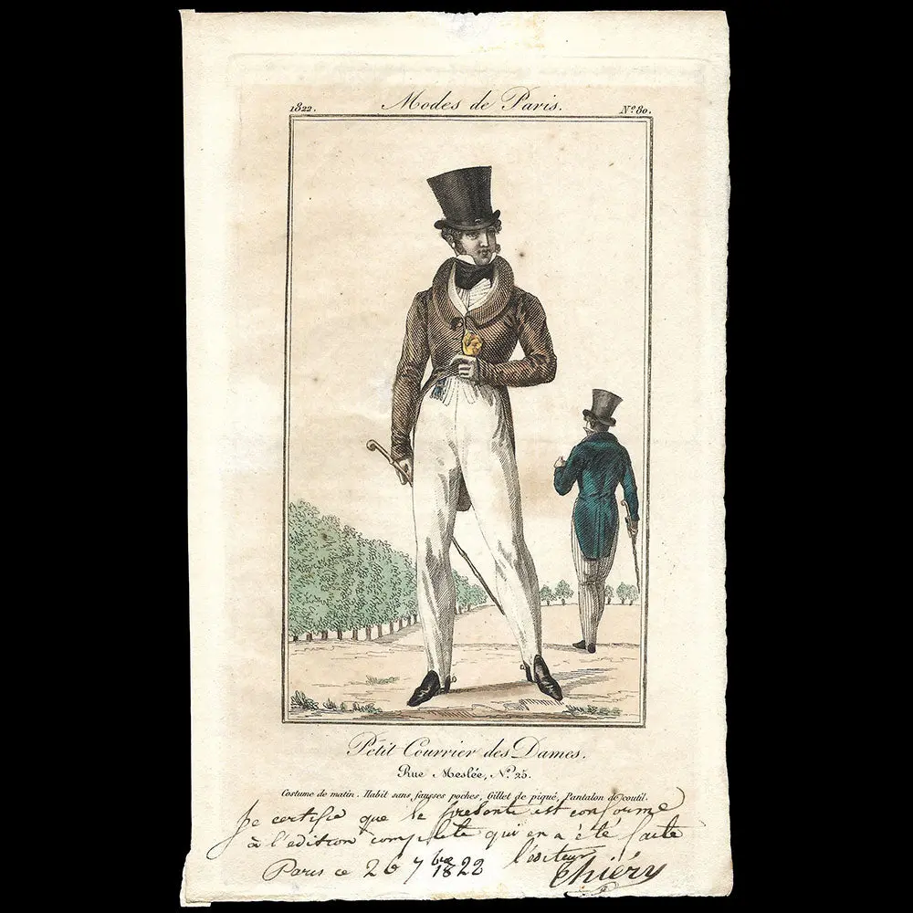 Petit Courrier Des Dames, Planche N°80 Annotée Par Thiery (26 Juillet 1822) 1