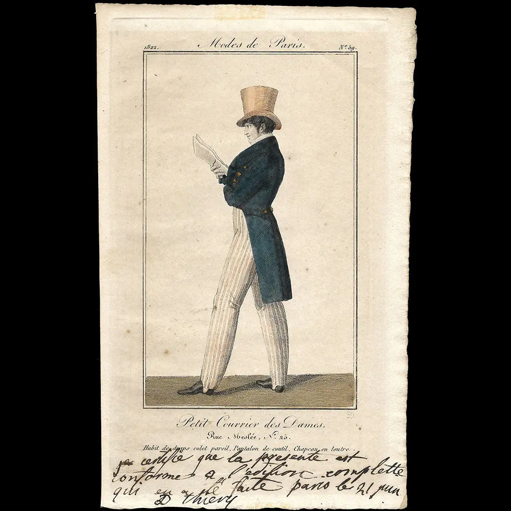 Petit Courrier Des Dames, Planche N°59 Annotée Par Thiery (21 Juin 1822) 1