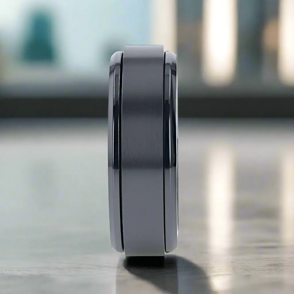Phantom | Black Titanium Ring, Fidget Spinner, Beveled 2