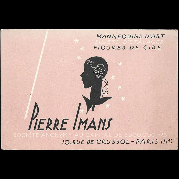 Pierre Imans - Carte, 10 Rue Crussol À Paris (1930S) 1
