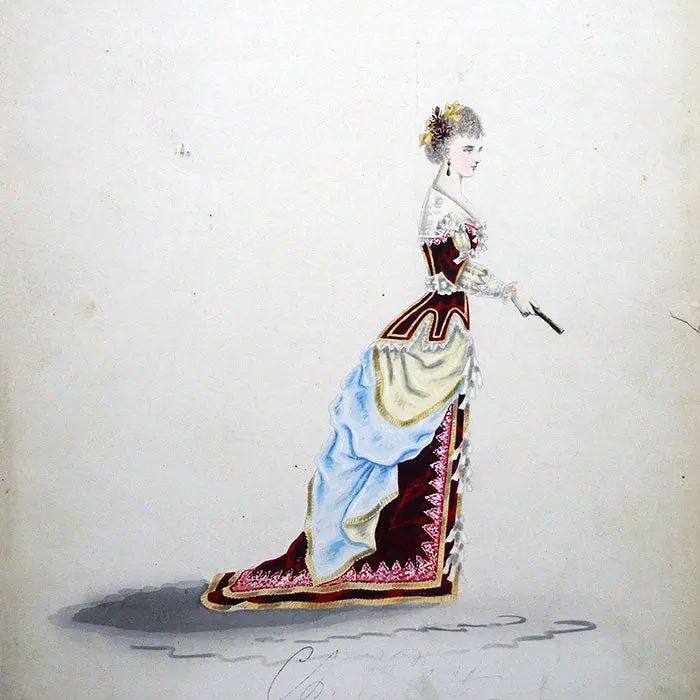 Dessin De Charles Pilatte Pour Les Maisons Worth Ou Ghys (Circa 1870) 2