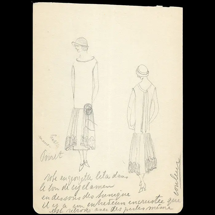 Poiret - Dessin D'une Robe De Georgette (1920S) 1
