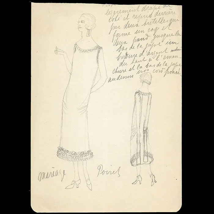 Poiret - Dessin De La Robe Mariage (1920S) 1