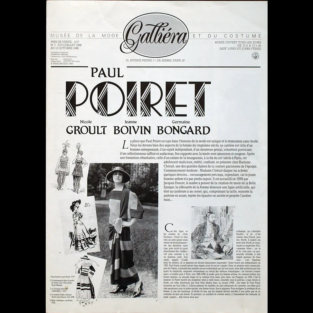 Paul Poiret Et Nicole Groult, Maîtres De La Mode Art Déco, Journal De L'exposition (1986) 1