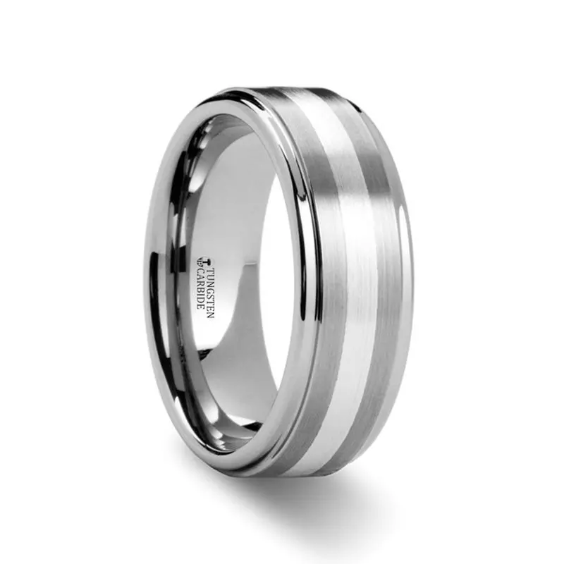 Praetor | Tungsten Ring Silver Inlay 1